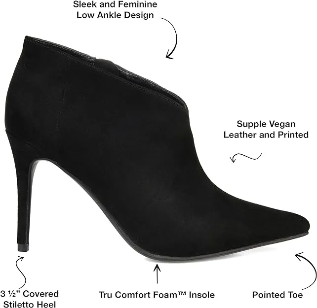 Journee Collection Women's Demmi Zip Pointed Toe Booties  Color Black Size 7.5M