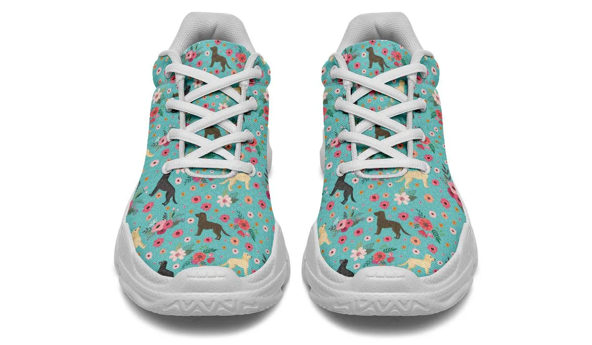 Labrador Retriever Flower Chunky Sneakers