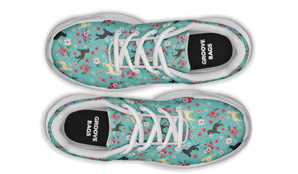 Labrador Retriever Flower Chunky Sneakers