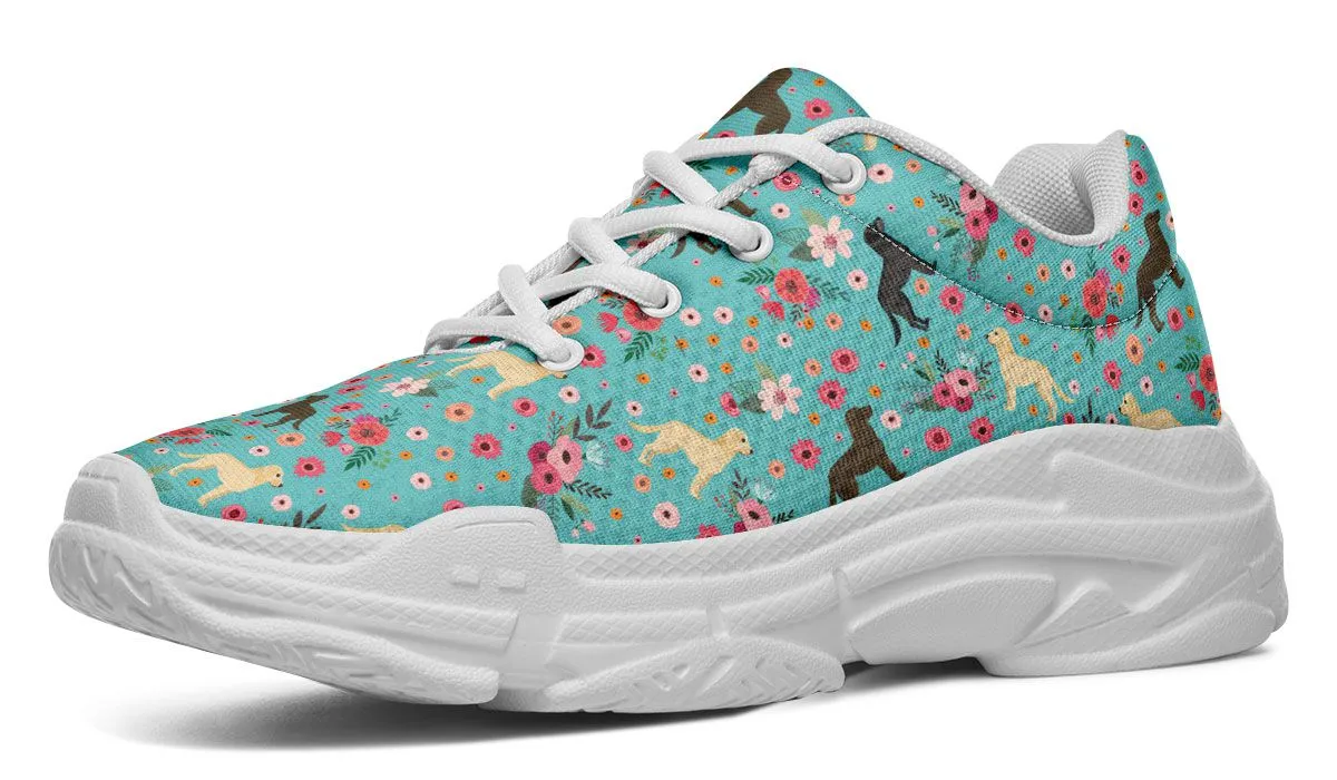 Labrador Retriever Flower Chunky Sneakers