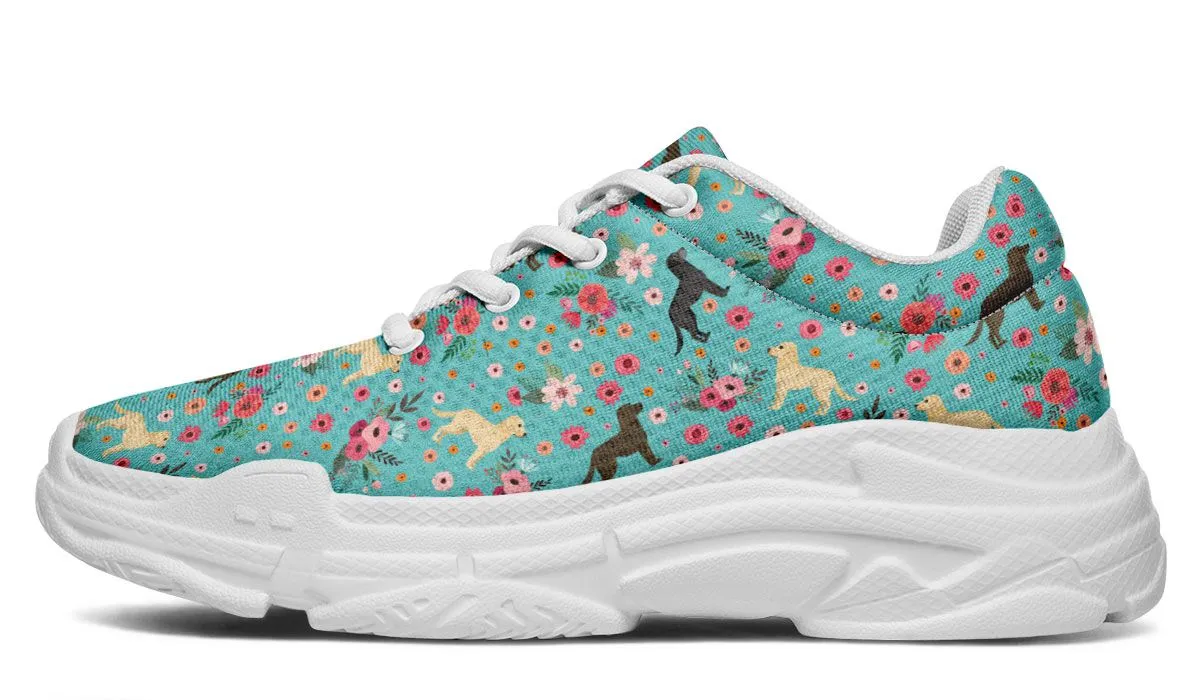 Labrador Retriever Flower Chunky Sneakers