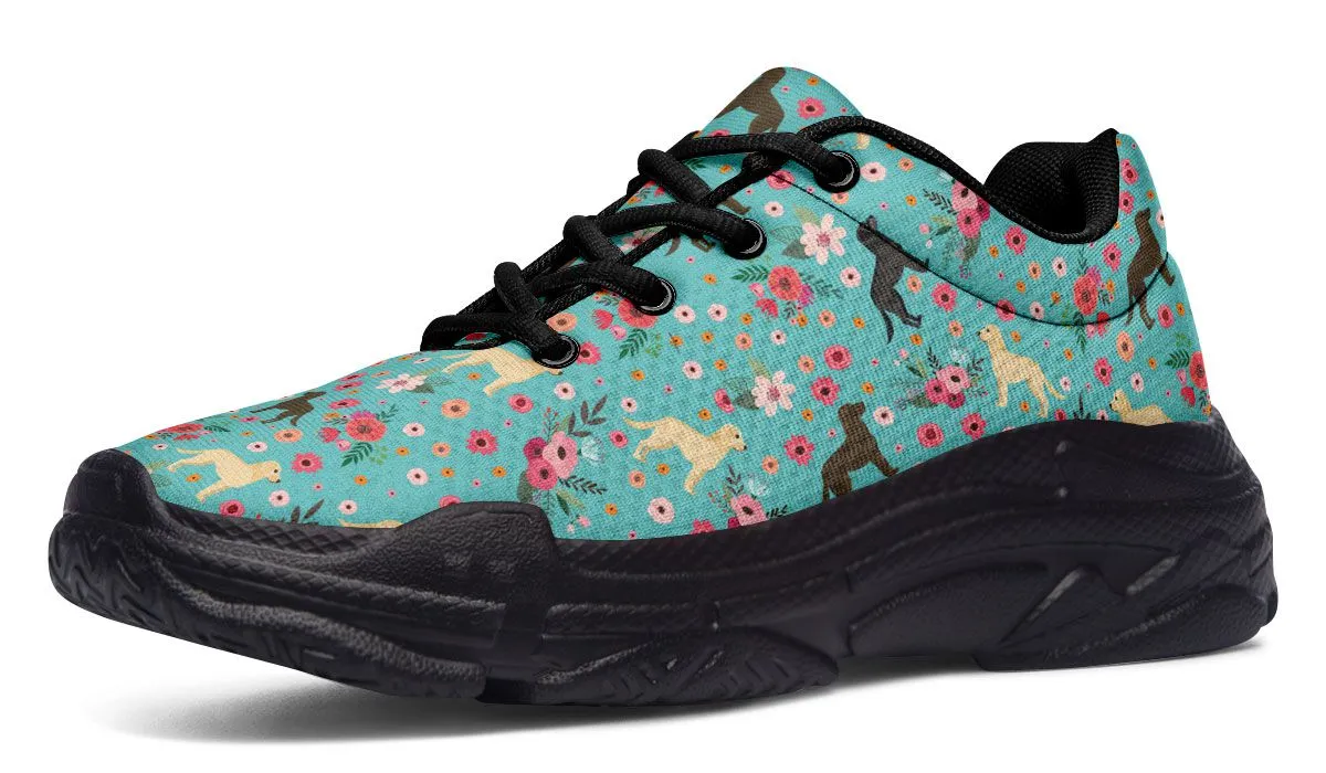Labrador Retriever Flower Chunky Sneakers