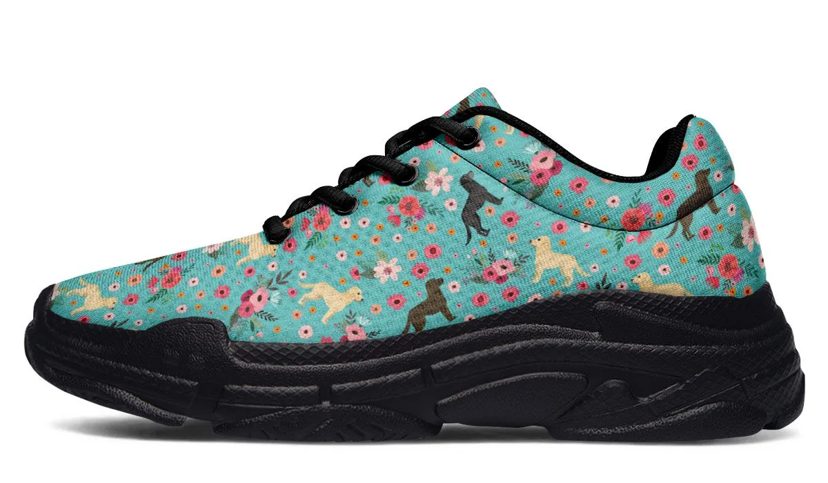 Labrador Retriever Flower Chunky Sneakers