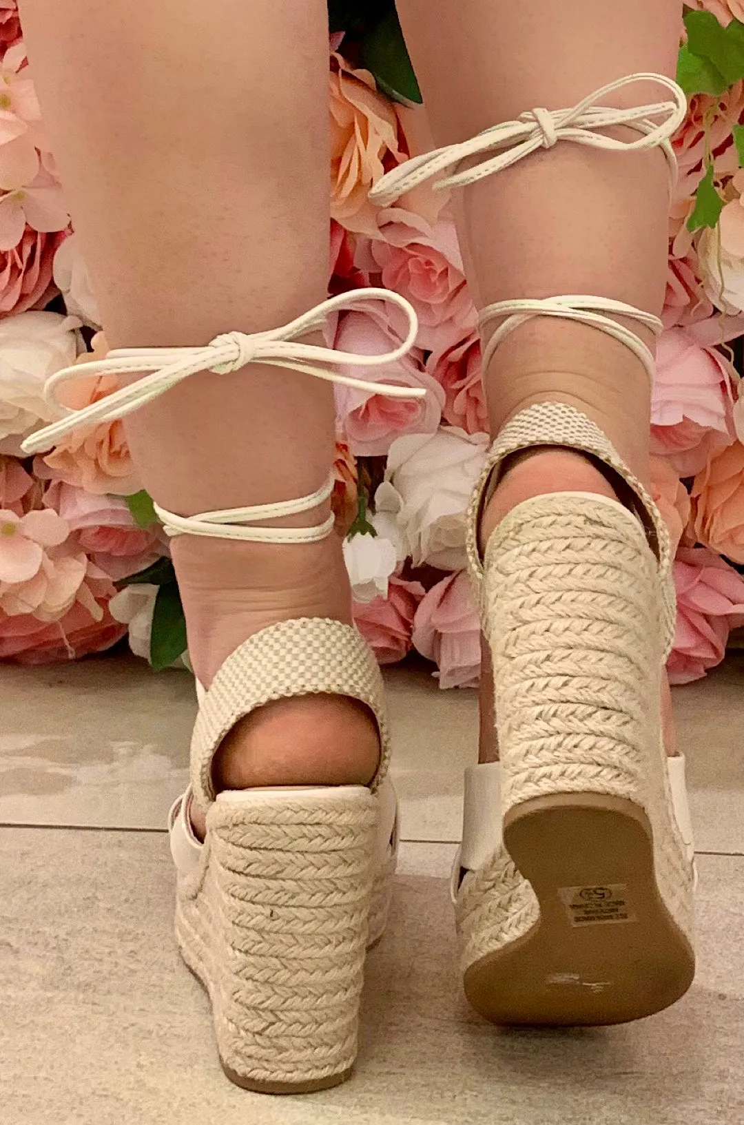 Lace Up Espadrille Wedge