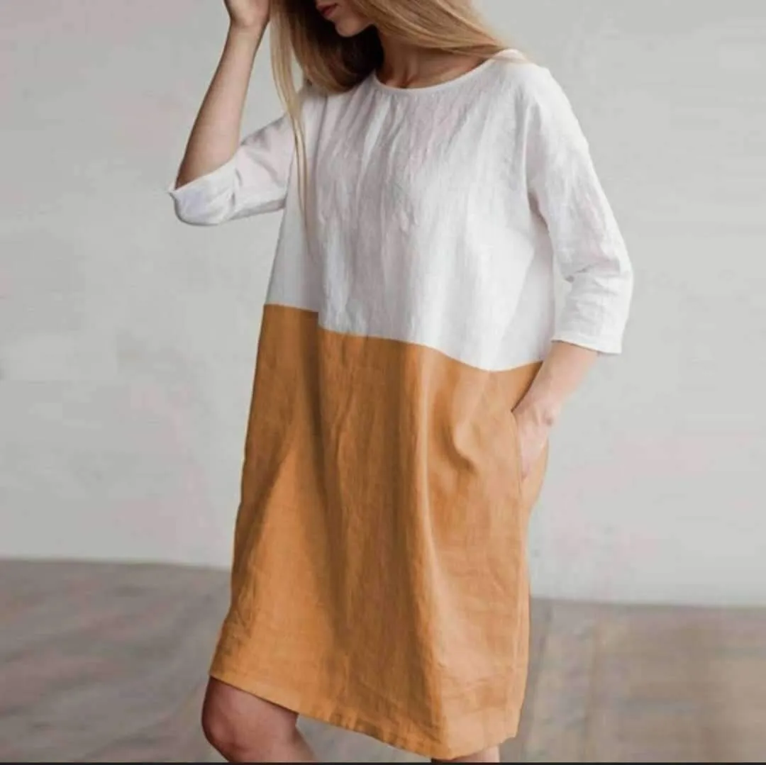 Lana - Chic Two-Tone Dress