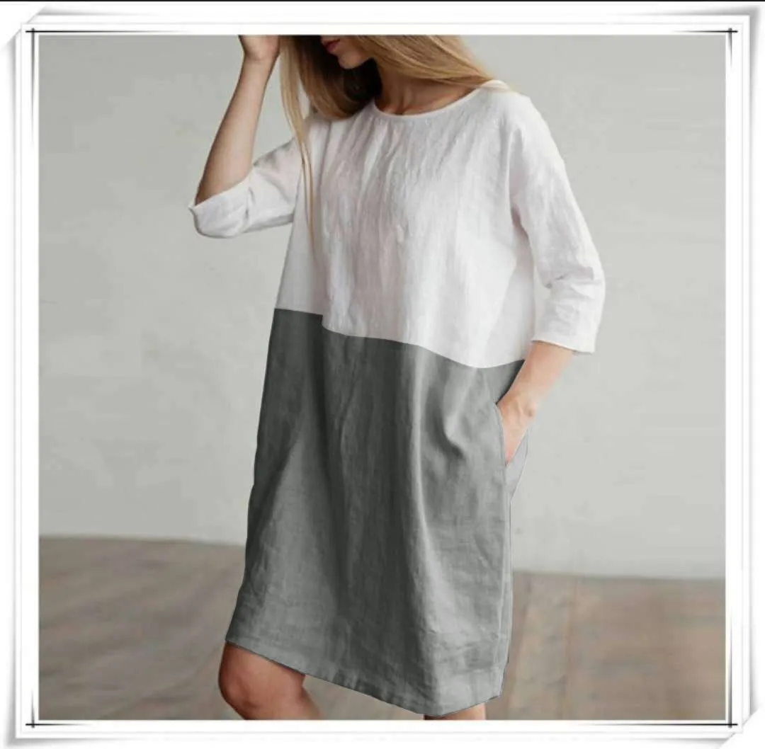 Lana - Chic Two-Tone Dress