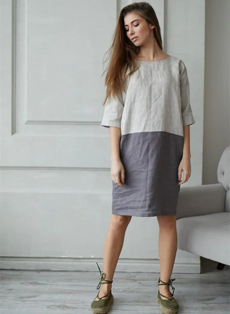 Lana - Chic Two-Tone Dress