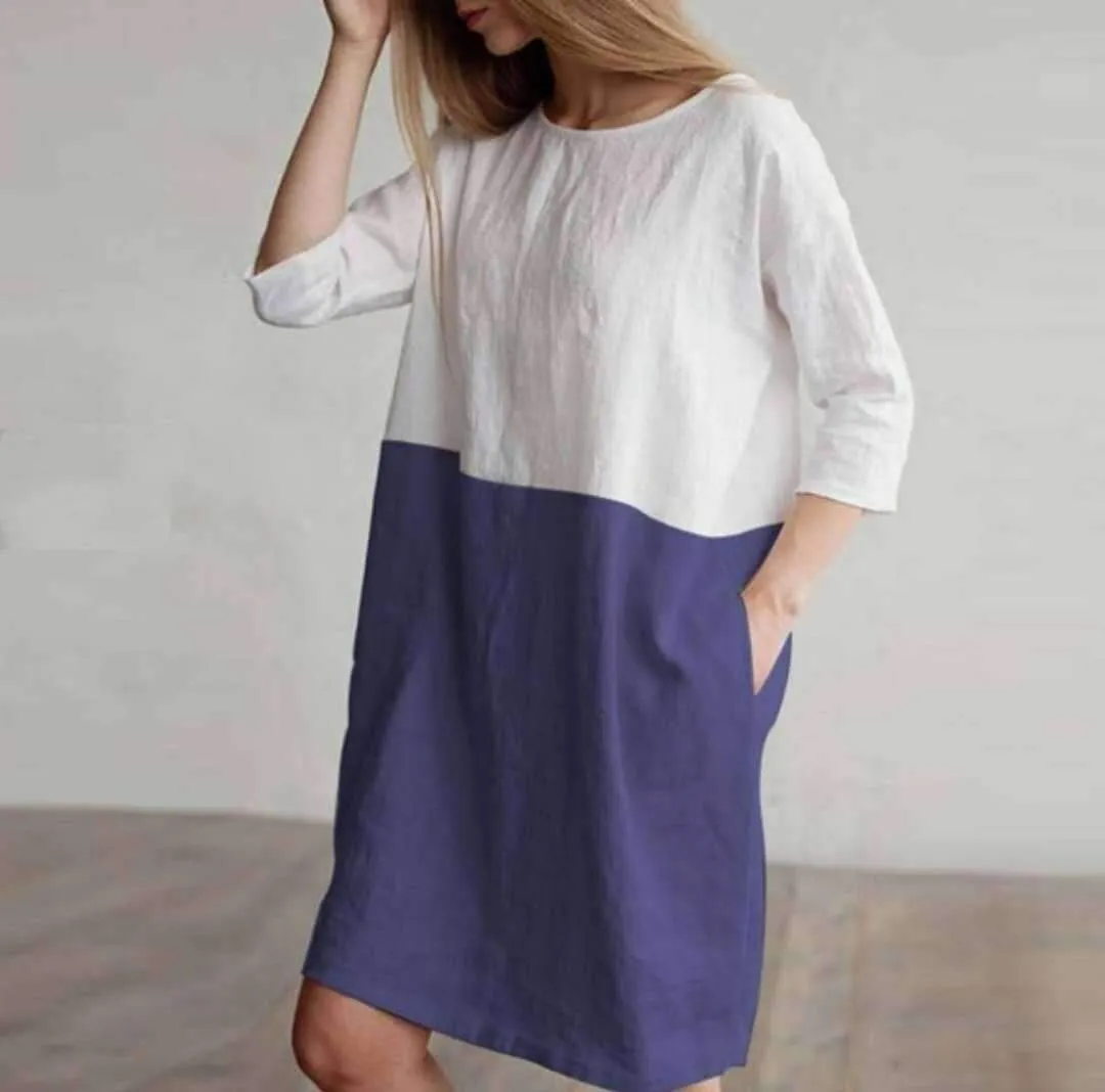 Lana - Chic Two-Tone Dress