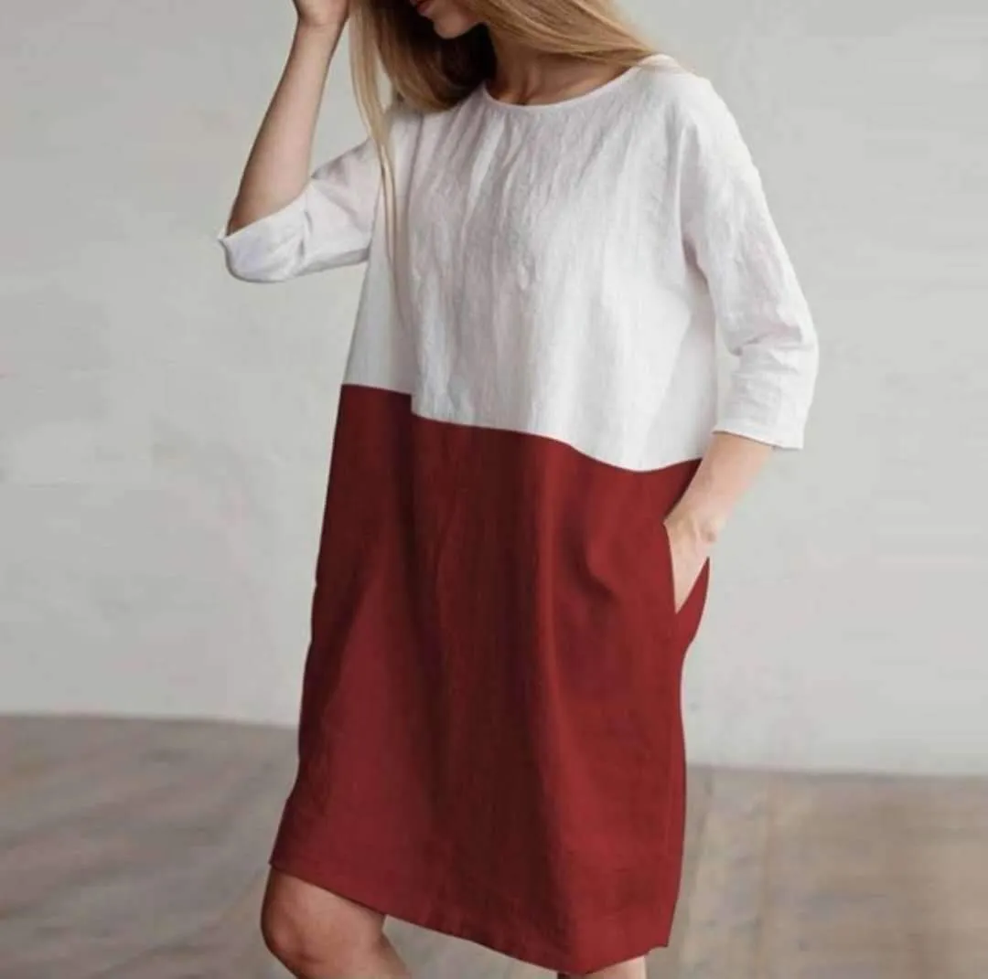 Lana - Chic Two-Tone Dress
