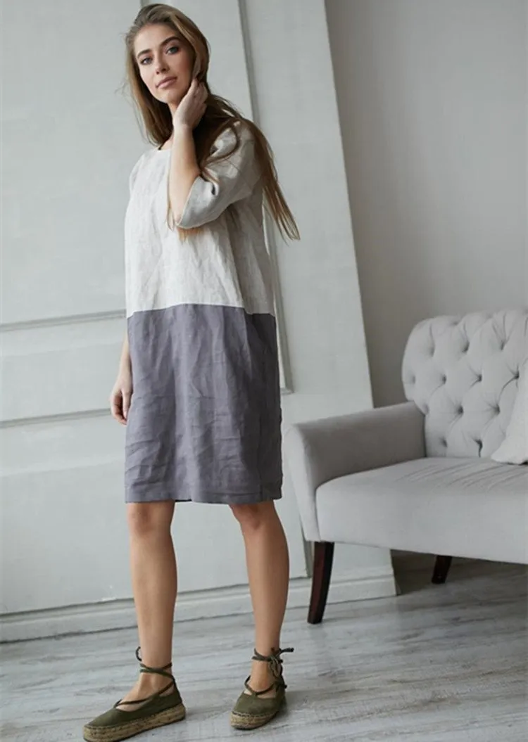 Lana - Chic Two-Tone Dress
