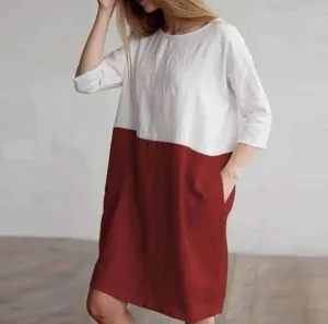 Lana - Chic Two-Tone Dress