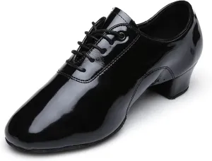 Latin Dance Shoes Man Men's Soft Leather Ballroom Dance Shoes Children's Latin Dance Shoes Boys Adult Teacher Shoes Jazz Dance Shoes(3.5cm Black Light,36)