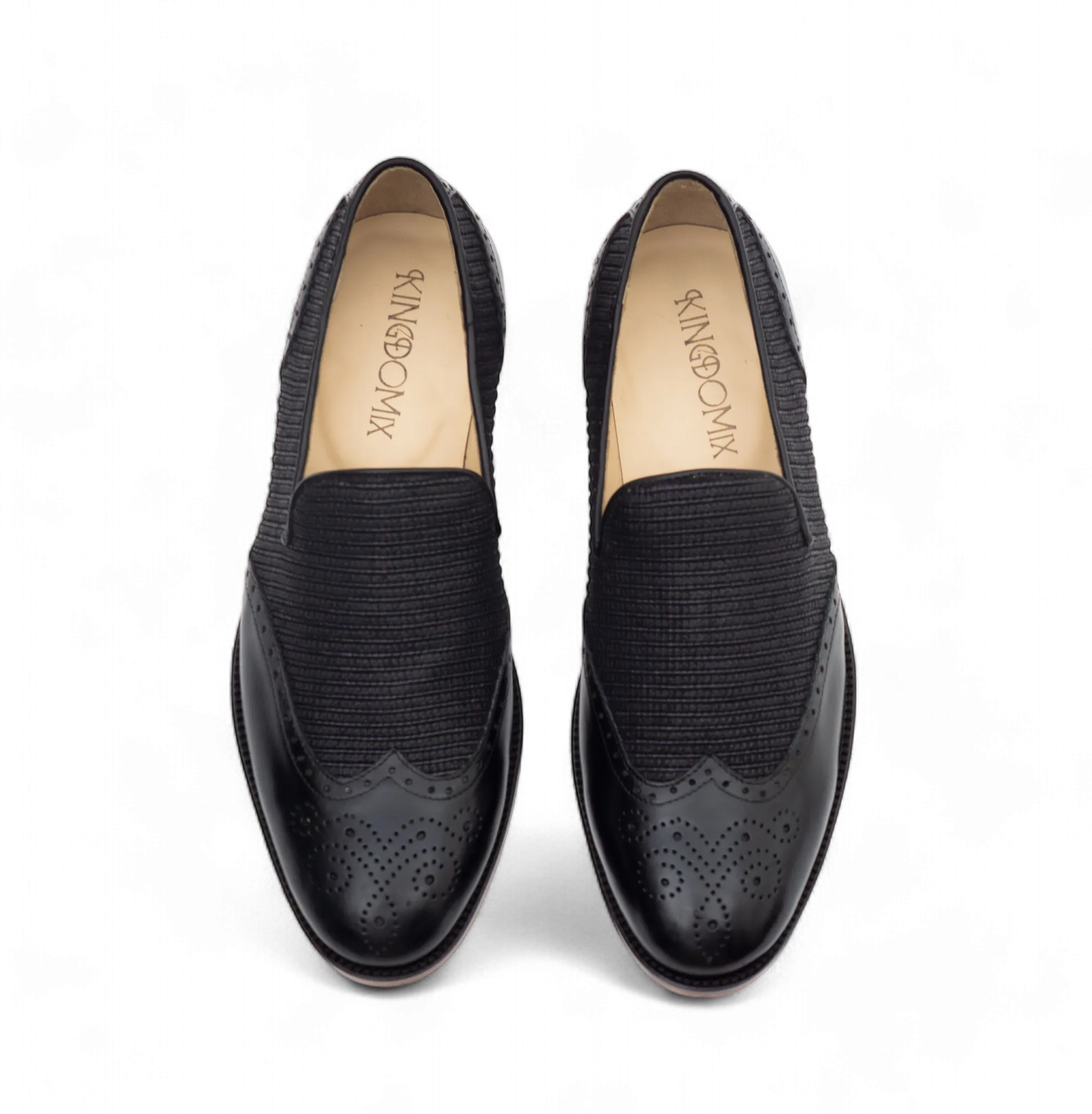 Le Mogador Moroccan Loafer – En cuir lisse   Raphia Noir