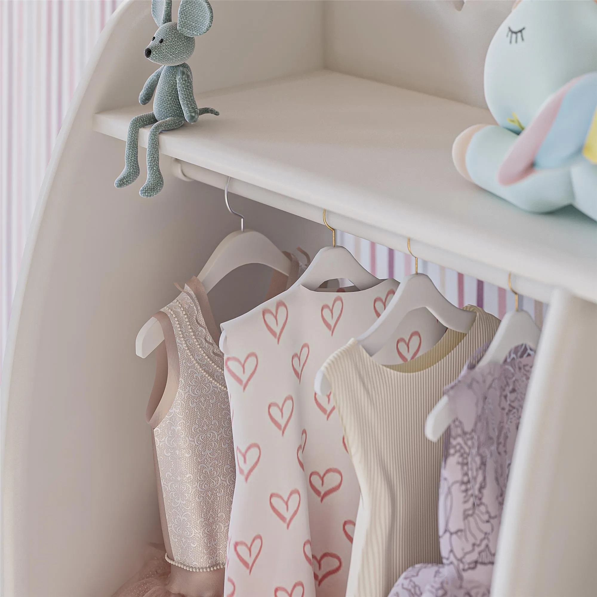 Little Seeds Cloud Kids Dress Up Storage and Clothing Rack with Toy Organizer and Shelves