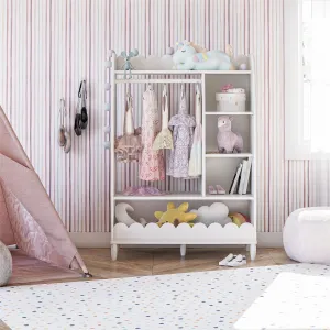Little Seeds Cloud Kids Dress Up Storage and Clothing Rack with Toy Organizer and Shelves