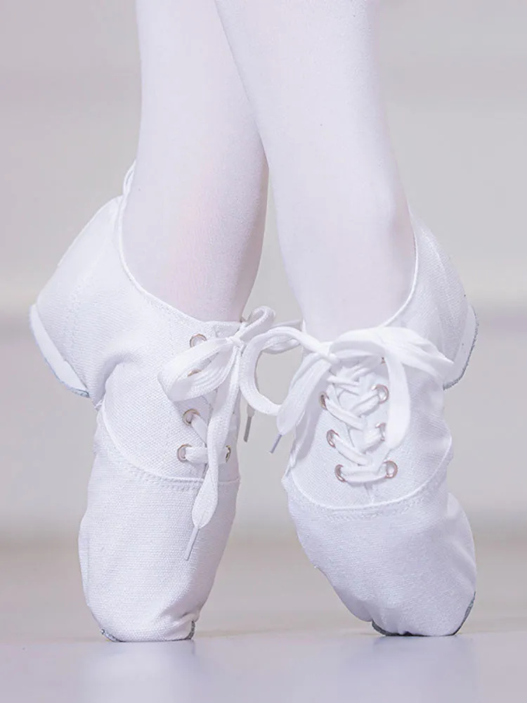 Low Top Jazz Dance Shoes Frenulum-free Canvas Soft Sole Exercise Shoes