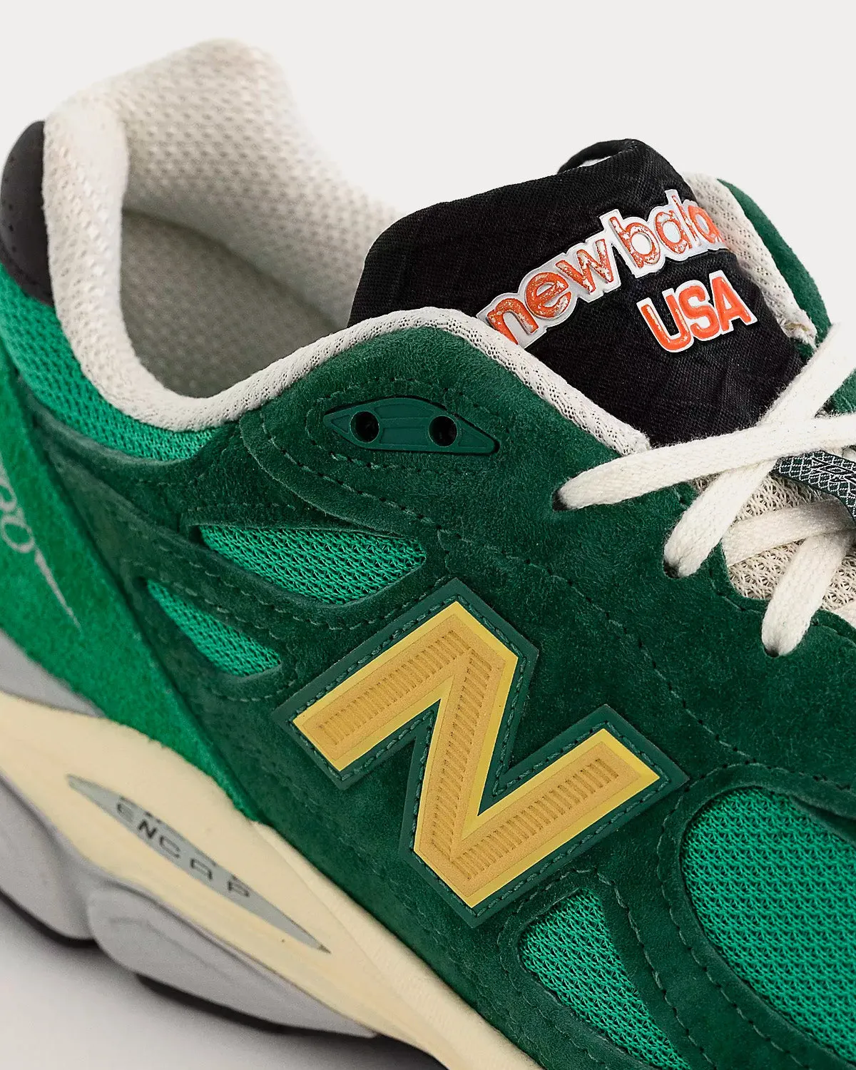 MADE in USA 990v3 Green / Gold Low Top Sneakers