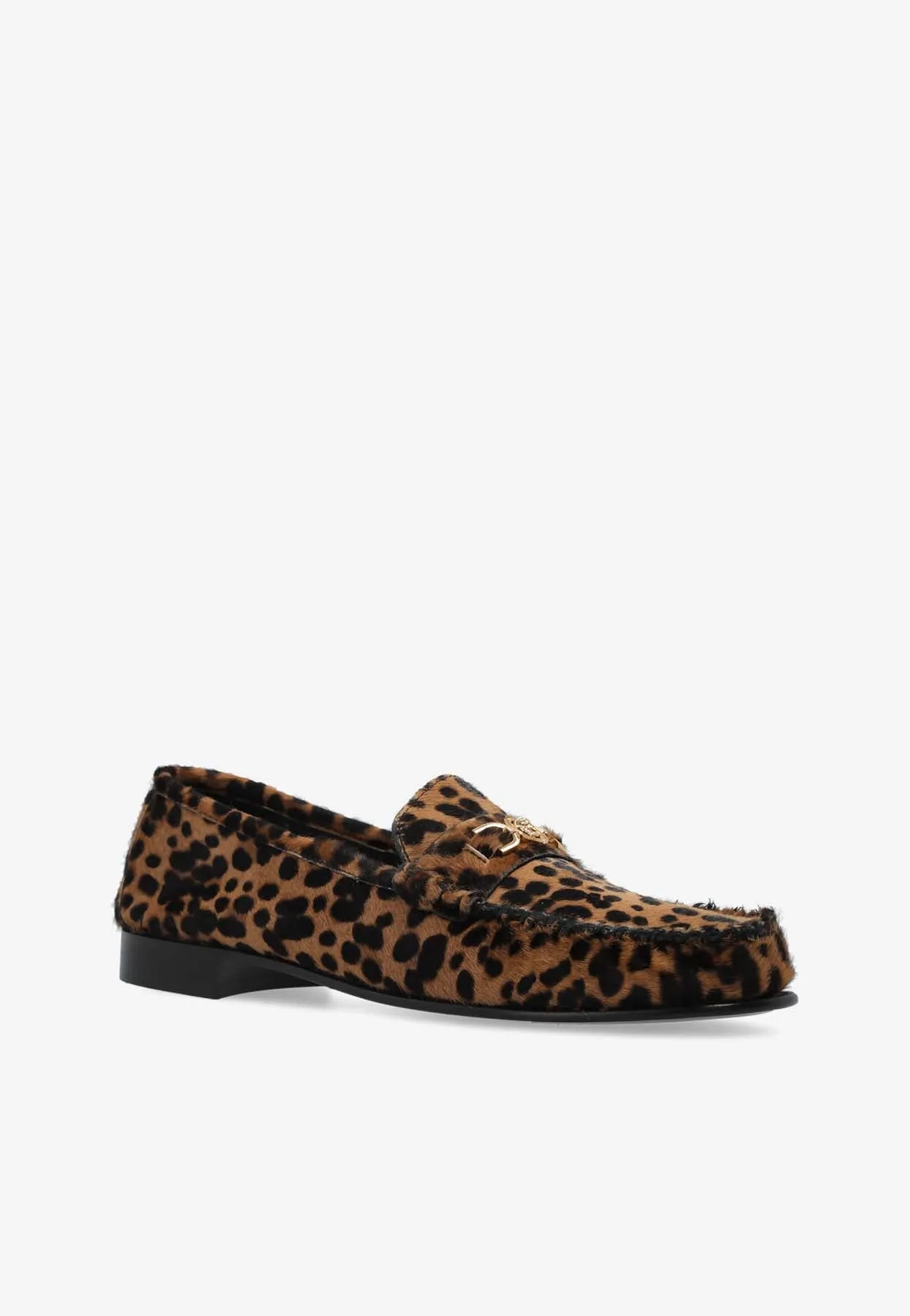 Medusa Leopard Print Loafers