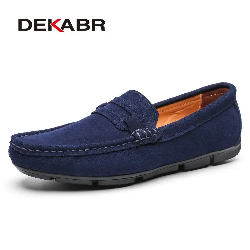 Men Loafers Men's Casual Shoes Suede Moccasins Slip on Boat Shoes