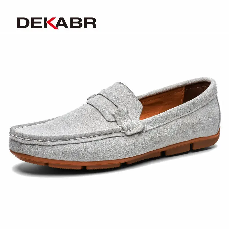 Men Loafers Men's Casual Shoes Suede Moccasins Slip on Boat Shoes
