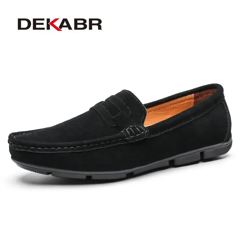 Men Loafers Men's Casual Shoes Suede Moccasins Slip on Boat Shoes