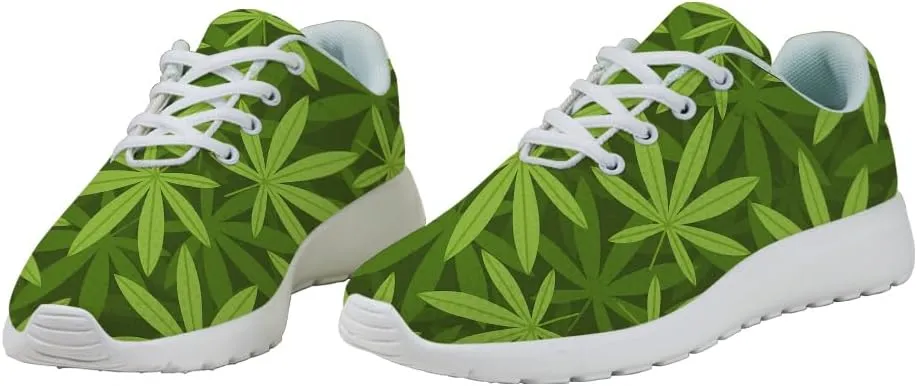 Men Women Marijuana Sneakers Pot Leaf Weed Shoes Comfortable Running Walking Tennis Shoes
