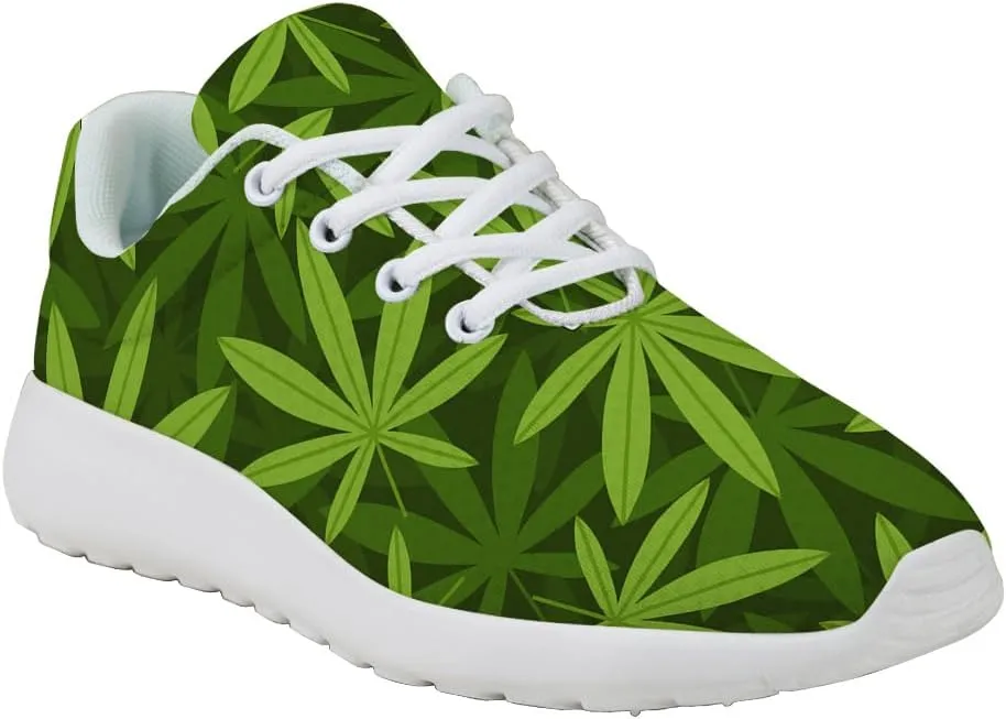 Men Women Marijuana Sneakers Pot Leaf Weed Shoes Comfortable Running Walking Tennis Shoes