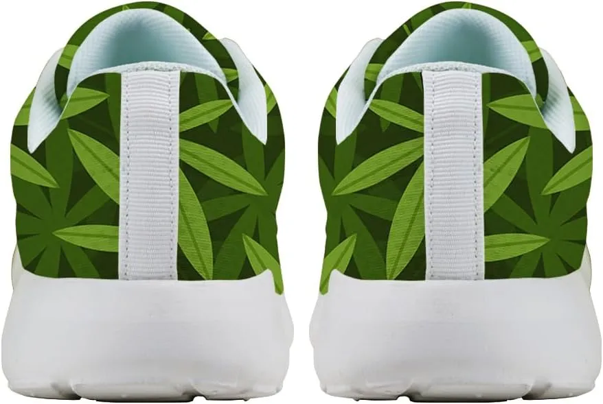 Men Women Marijuana Sneakers Pot Leaf Weed Shoes Comfortable Running Walking Tennis Shoes