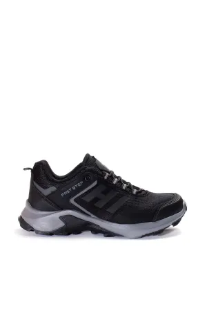 Men's Black and Grey Trail Running Shoes - Wessi