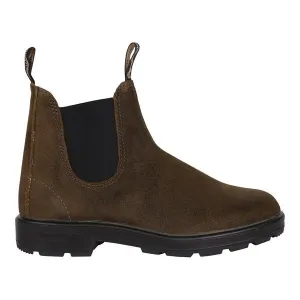 Mens Blundstone Dark Olive Suede 1615 Chelsea Boots