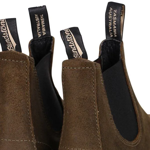 Mens Blundstone Dark Olive Suede 1615 Chelsea Boots