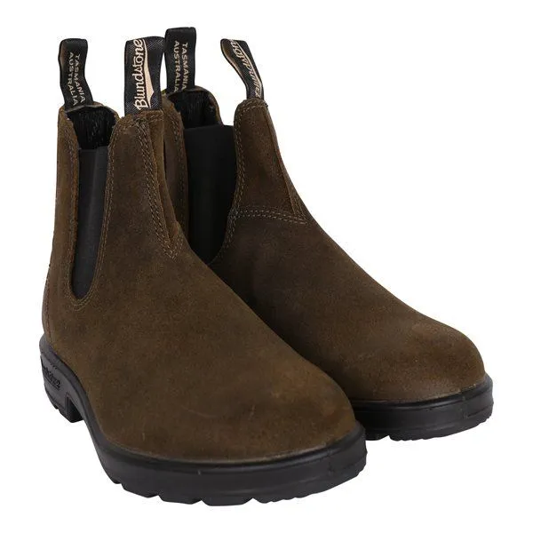 Mens Blundstone Dark Olive Suede 1615 Chelsea Boots