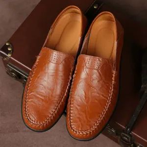 Men's Leather Loafers - Versatile Slip-On Shoes