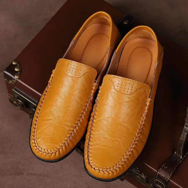 Men's Leather Loafers - Versatile Slip-On Shoes