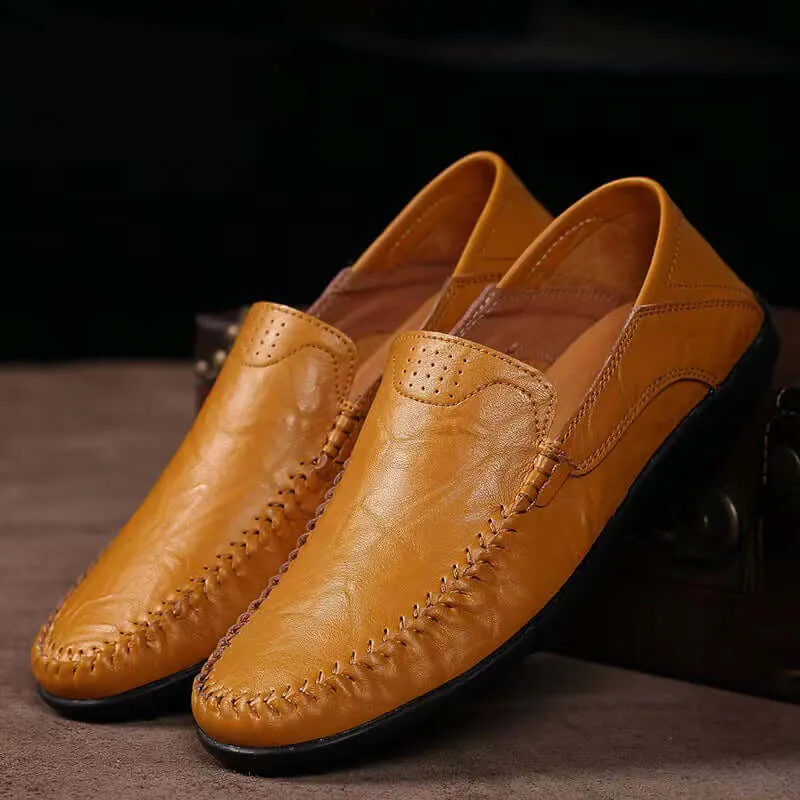 Men's Leather Loafers - Versatile Slip-On Shoes
