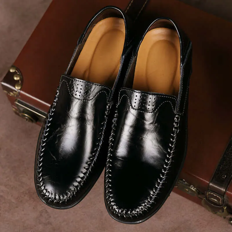 Men's Leather Loafers - Versatile Slip-On Shoes