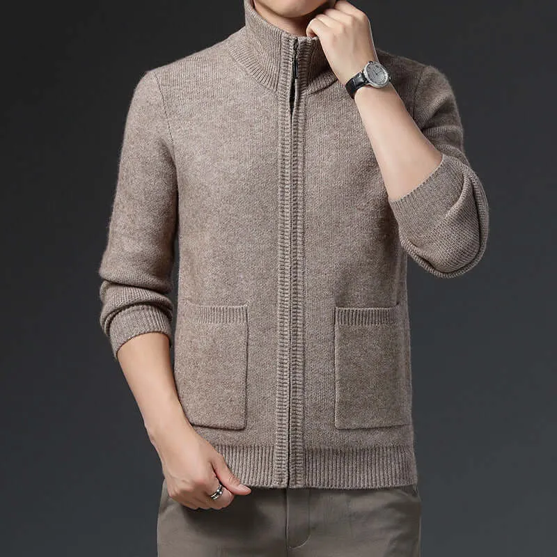 Men's Versatile Zip-Up Cardigan: Casual Comfort & Style