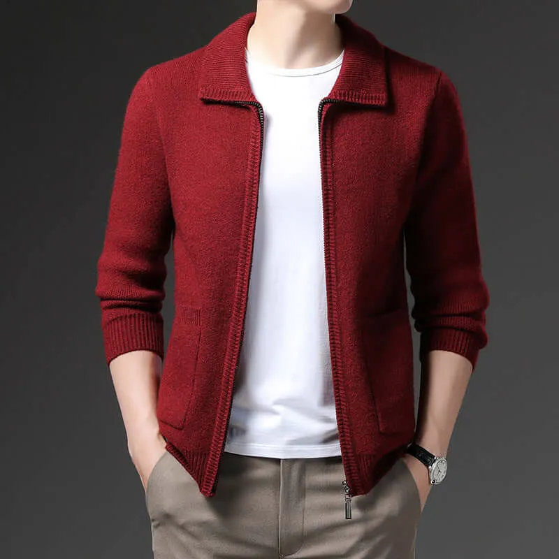 Men's Versatile Zip-Up Cardigan: Casual Comfort & Style