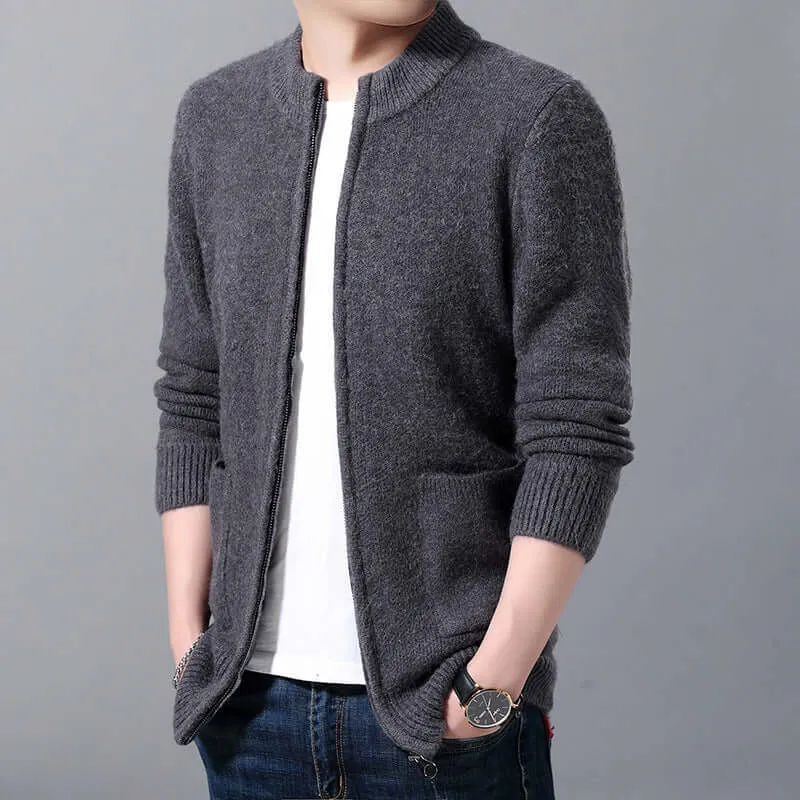 Men's Versatile Zip-Up Cardigan: Casual Comfort & Style