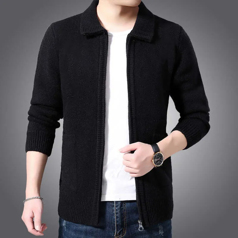Men's Versatile Zip-Up Cardigan: Casual Comfort & Style