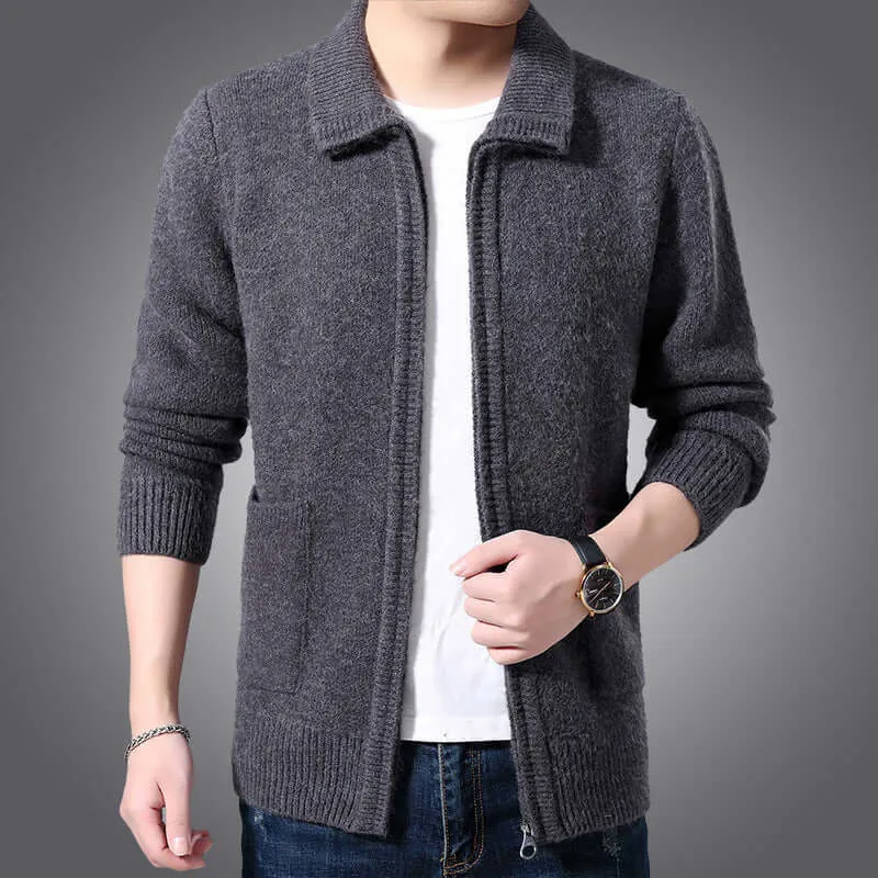 Men's Versatile Zip-Up Cardigan: Casual Comfort & Style