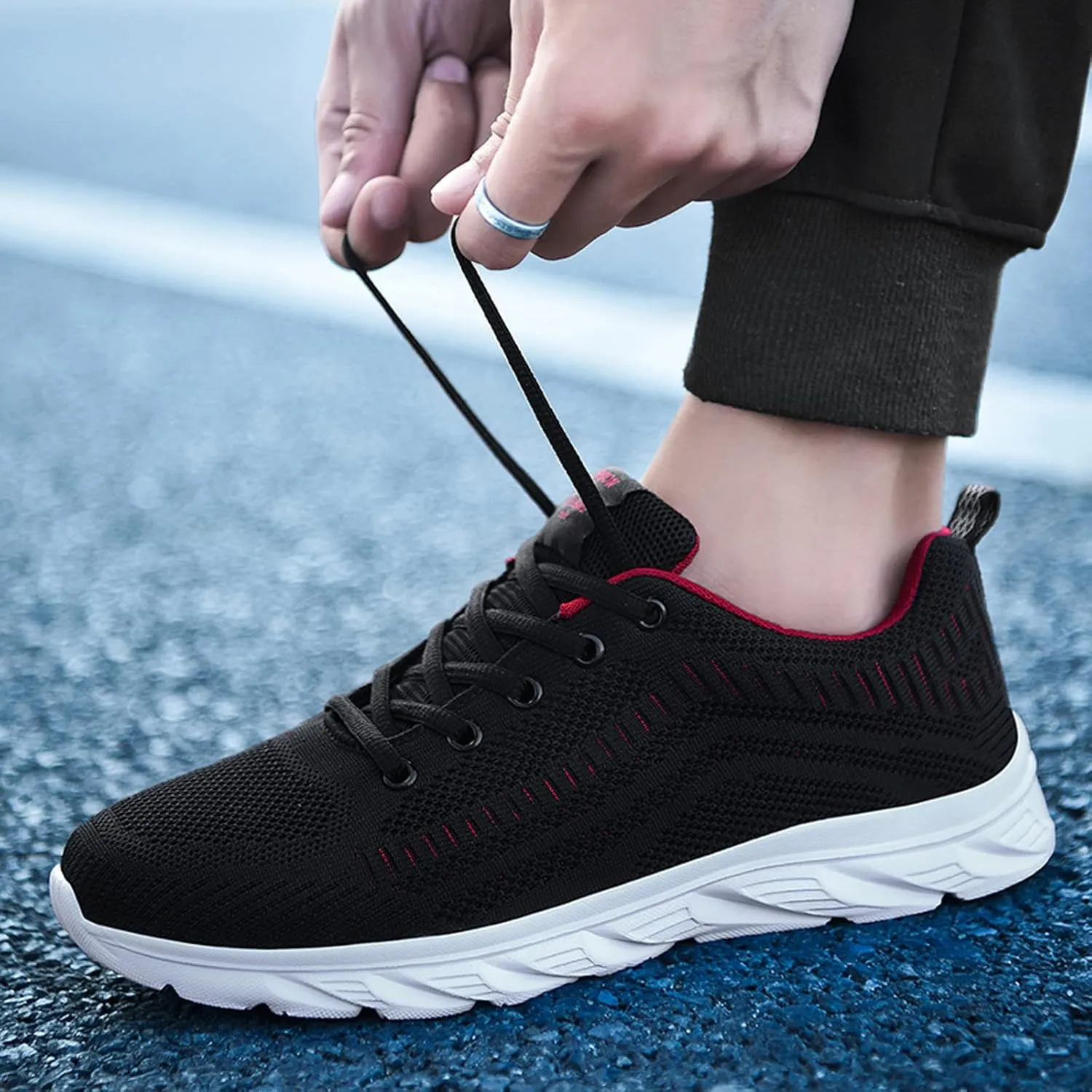 Mens Workout Shoes Running Walking Tennis Shoes for Men Non Slip Light Gym Trainng Shoes Casual Sneaker Comfortable Mesh Athletic Sport Shoes