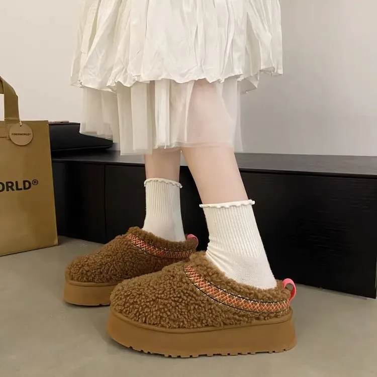 Nanccy Thick-soled Winter Velvet Warm Cotton Shoes