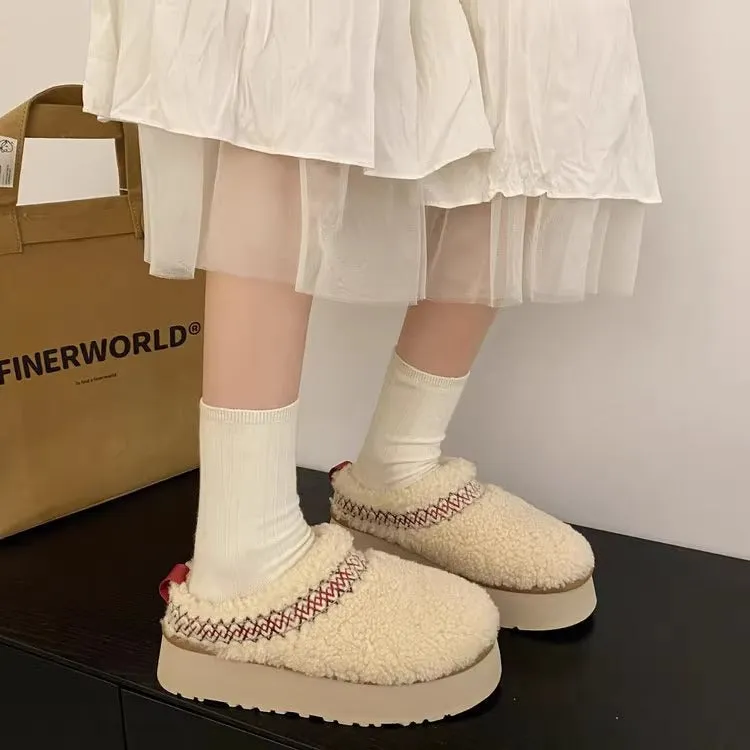 Nanccy Thick-soled Winter Velvet Warm Cotton Shoes