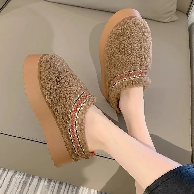 Nanccy Thick-soled Winter Velvet Warm Cotton Shoes