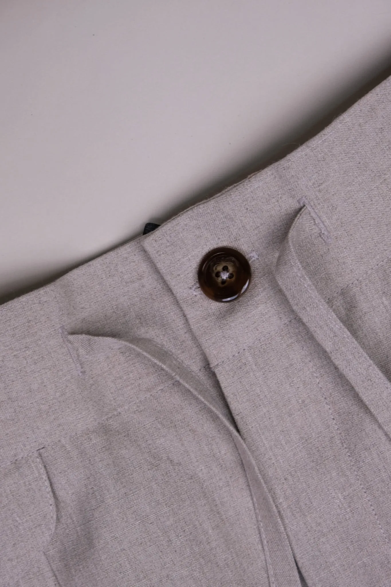 Natural Linen Bermuda Shorts