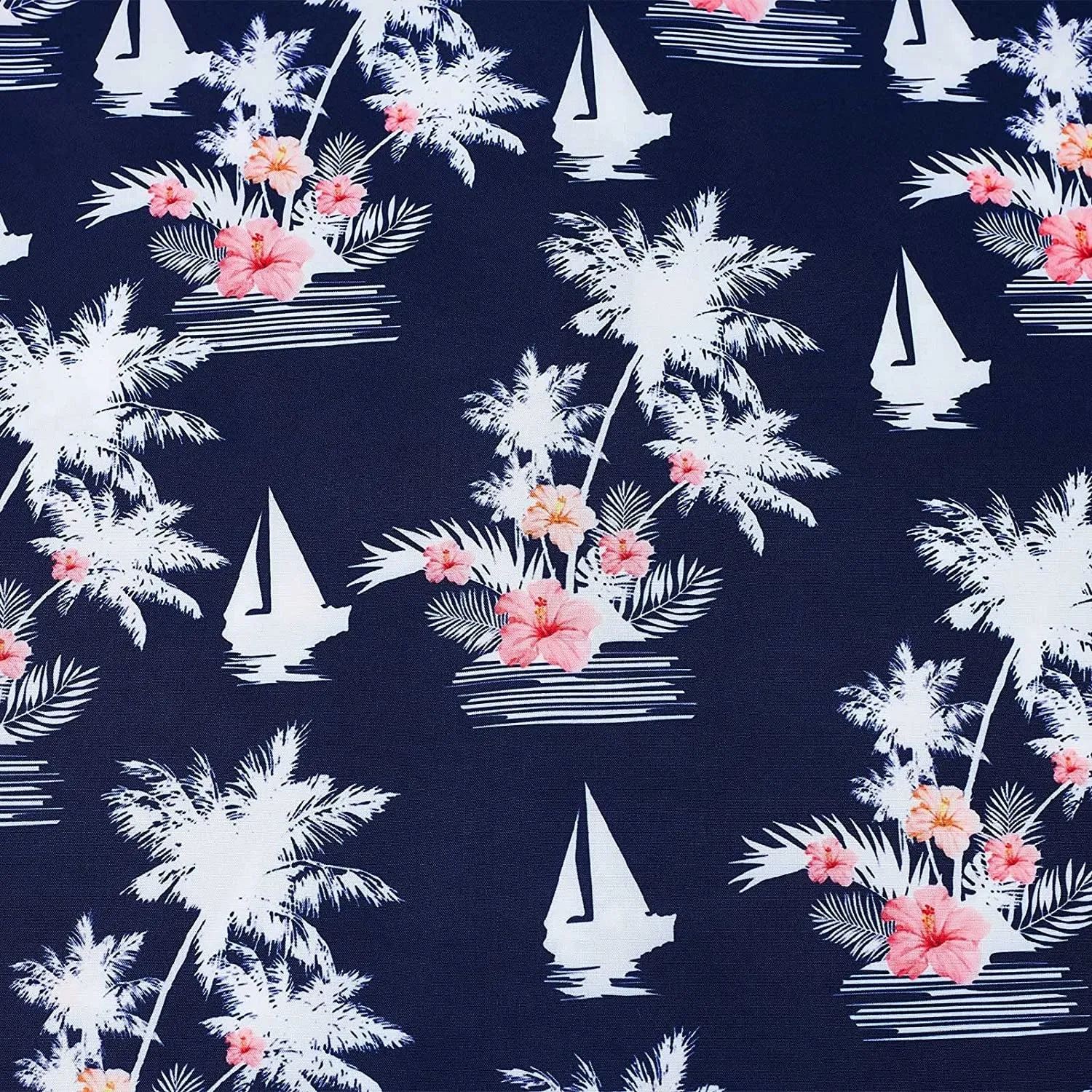 Navy Tropical Hawaii Tree Funny Hawaiian Shirt