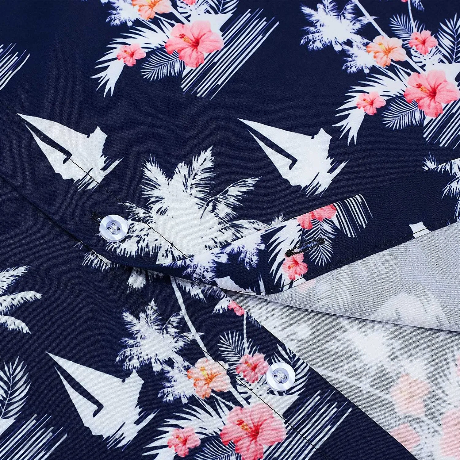 Navy Tropical Hawaii Tree Funny Hawaiian Shirt