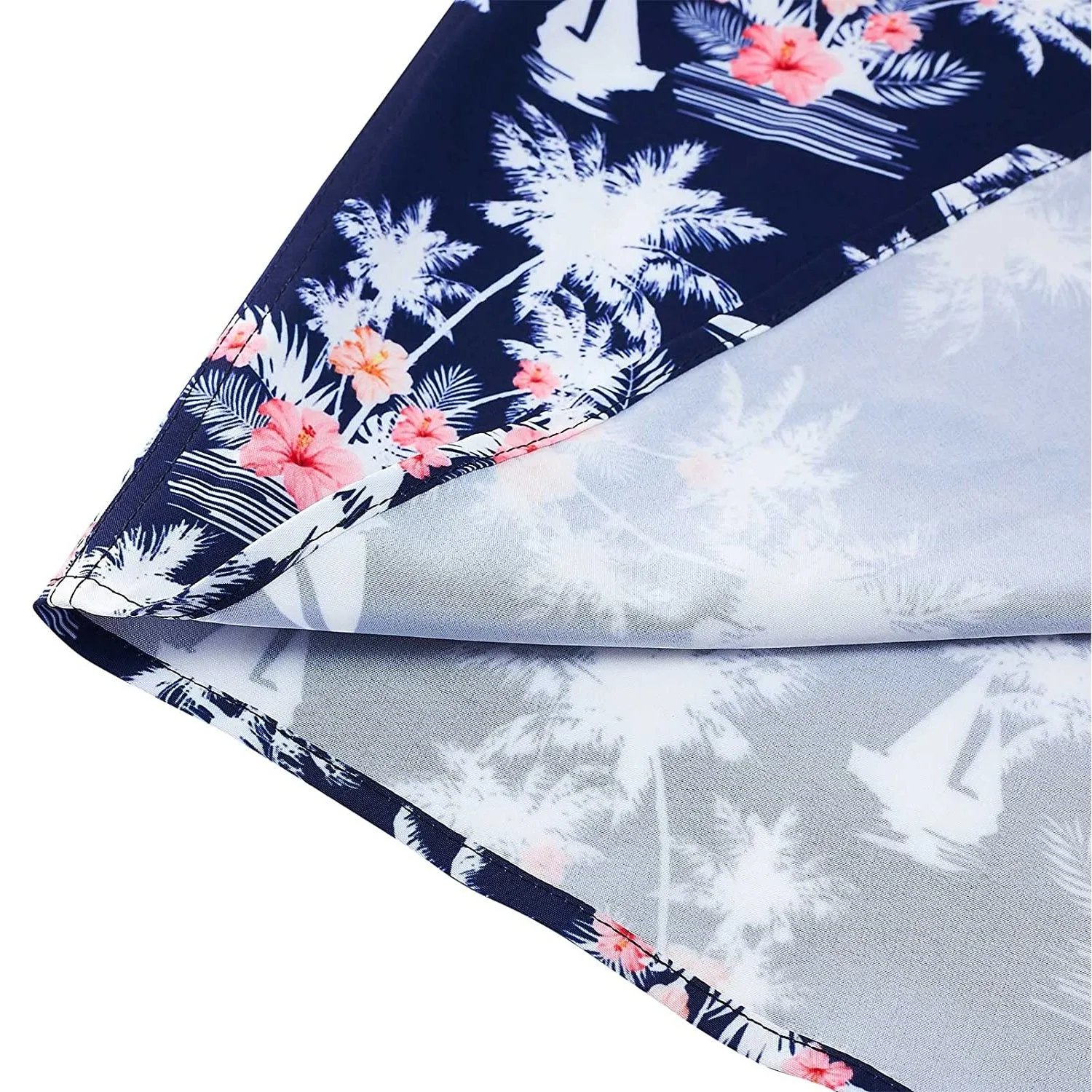 Navy Tropical Hawaii Tree Funny Hawaiian Shirt
