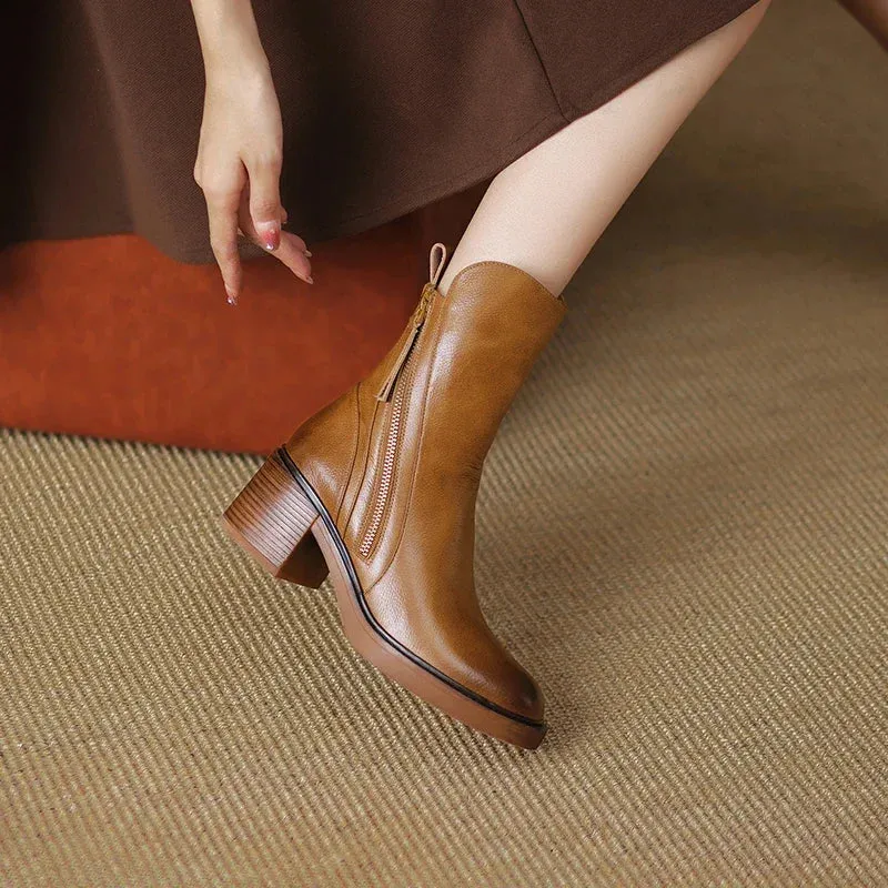 NUALA | PREMIUM LEATHER ANKLE BOOTS
